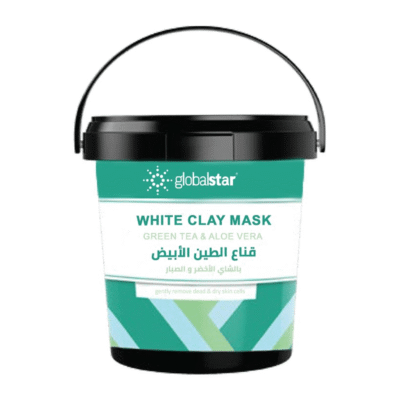 ⁦قناع الطين الابيض بالشاي الاخضر و الصبار من جلوبال ستار - 600 جم⁩ - الصورة ⁦3⁩