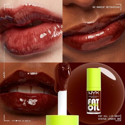 ⁦قلوس ملمع شفاه فات اويل دريب من نيكس - 08 ستاتاس ابديت⁩ - الصورة ⁦2⁩